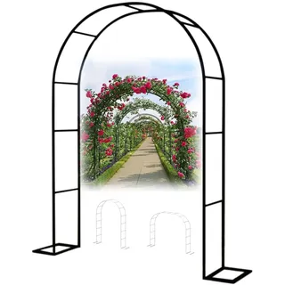 Metall Rosenbogen Stabil Gartenbogen, Wetterfest Torbogen Breite 1.0 1.4 1.8 2.0 2.4 3.5 m, Freistehend Rankbogen Rankhilfe für Kletterpflanzen, Pergola Rankgitter, Hochzeit Dekor(B 2.2 x H 2.0 m)