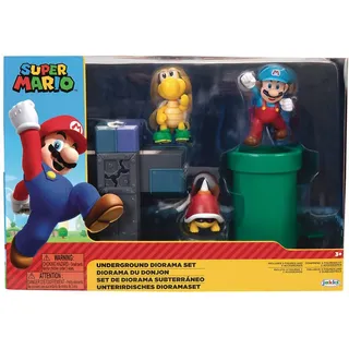 Jakks Pacific Nintendo Super Mario 6cm Figuren Multipack Diorama Spielset - Unterirdische Welt, Bunt