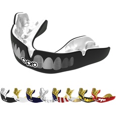 OPRO Instant Custom-Fit Mundschutz, revolutionäre Anpassungstechnologie für ultimativen Komfort und Schutz, Zahnschutz für Rugby, Boxen, Hockey, Kampfsport (Silberne Zähne, Erwachsene)