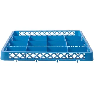 HENDI Spülkorb, Aufsatz für Geschirrspülkorbb, Spülmaschinenkorb, Gläserkorb, für Gläser und Tassen, 16 Fächer, Polypropylen, 500x500x(H)45mm, blau