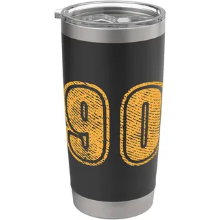 Nummer 90 auf der Vorderseite, Big Bold 90 Team Group Player Matching Doppelwandiger Edelstahl-Thermobecher