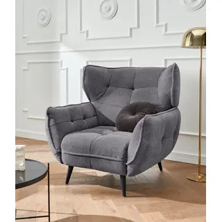 LEONIQUE Sessel »Ariana« Stylischer Hochlehner bzw. Ohrensessel grau