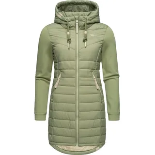 Steppmantel RAGWEAR "Steppmantel Lucinda Long II", Damen, Gr. S, grün (light olive24), Obermaterial: 100% Polyester PES.  Obermaterial: Futter: 100% Polyester PES. 100% Polyester PES., Mäntel Steppmantel