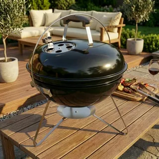 Garden Vida Kansas BBQ Grill Klein Freistehend Grill Garten Outdoor Tragbar Picknick Party Camping Schwarz