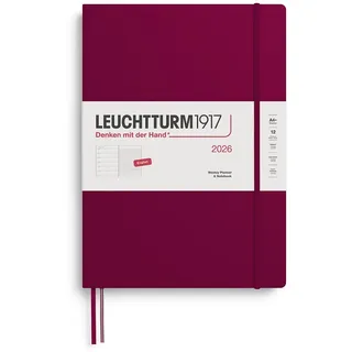 Leuchtturm1917 Wochenkalender & Notizbuch Master A4+ Rot 2026