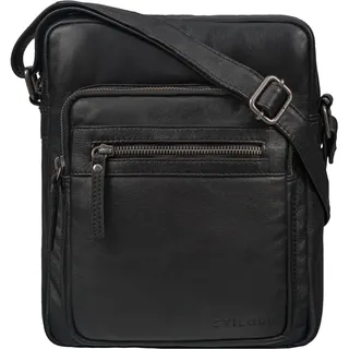 STILORD 'Ringo' Leder Umhängetasche Herren Schultertasche Vintage Crossbody Bag Retro Tasche mit vielen Fächern Männer Ledertasche Herrentasche zum Umhängen Mittel-Groß, Farbe:schwarz