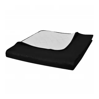 vidaXL Zweiseitige Tagesdecke 170 x 210 cm Schwarz/Weiß