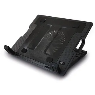 Act Laptop Kühler 17 Zoll, Business Laptop Ständer Höhenverstellbar (5 Positionen), 1 Leiser Lüfter für das Büro, USB Port - AC8110