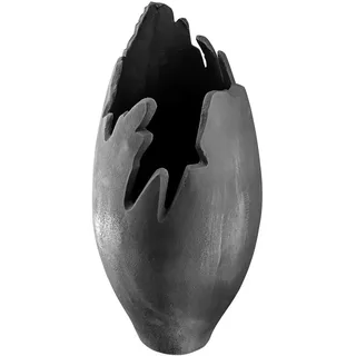 Dekovase , Anthrazit , Metall , 33 cm , stehend , Dekoration, Vasen, Metallvasen