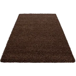 Ayyildiz Hochflorteppich , Braun , Textil , Uni , rechteckig , 60x110 cm , Oeko-Tex® Standard 100 , für Fußbodenheizung geeignet, schmutzabweisend, für Hausstauballergiker geeignet, lichtunempfindlich, antistatisch, pflegeleicht, strapazierfähig, leicht zusammenrollbar , Teppiche und Böden, Teppiche, Hochflorteppiche & Shaggys