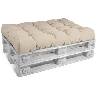 Beautissu Palettenkissen 120 x 80 x 15 cm beige 1 St.
