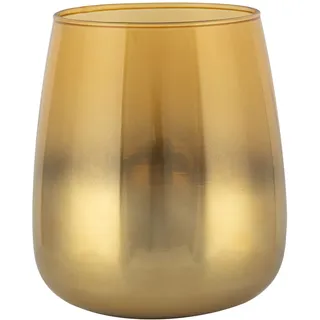Trend For Home Blumenvase 17 cm Vase Glas Glasvase für Blumen Glasblumenvase Tischvase Vase Gold Deko Gold Kerzenständer Dekorative Vase, 2310 ml, Ø 11.9 cm, Zinnia Golden Hour, Gold Ombre