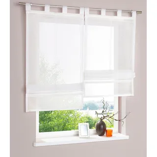 MY HOME »Regina« mit Schlaufen Transparent, Voile, Polyester, weiß,