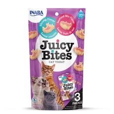 Bild von Juicy Bites - Knabbertaschen mit Saftigem Kern in Lustigen Formen - Mundgerechte Katzensnacks in 2 Geschmacksrichtungen - Garnelen und Meeresfrüchte 3x11g