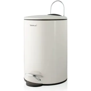 BLOMUS Treteimer -TUBO- | 3 Liter | Farbe Sand | Ø17 x 24,5 cm | Abfalleimer aus Edelstahl | Mülleimer mit herausnehmbaren Inneneimer