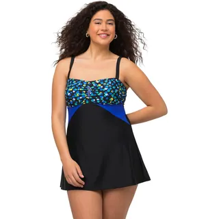 Ulla Popken Damen, Softcups, Ziersteine, verstellbare Träger Badekleid, schwarz, 44