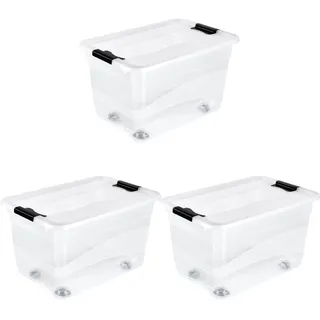 KEEEPER Aufbewahrungsbox Konrad 59,5 x 39,5 x 35 cm 3-tlg. transparent