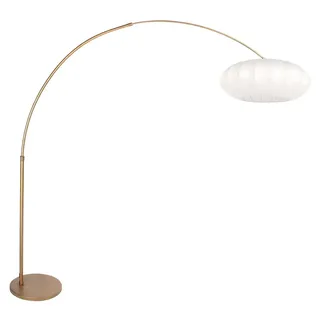 Steinhauer - stehlampe - Sparkled Light - bronze weiß - metall stoff - bogenlampe - E27 - 4308BR - Weiß