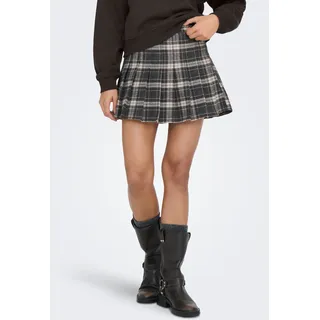 Karorock ONLY "ONLCHELSEA CHECK SKIRT PNT", Damen, Gr. M, schwarz checks:weiß, Web, Obermaterial: 85% Polyester, 13% Polyacryl, 2% Viskose, kariert, kurz, Röcke Karorock
