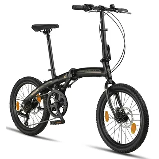 Licorne Bike Phoenix 2D Cross 20 Zoll Aluminium Faltrad Klapprad Scheibenbremse Discbremse Faltfahrrad Herren Damen 7 Gang Kettenschaltung Folding City Bike Alu-Rahmen