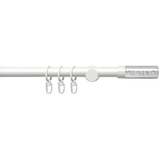 Gardinenstange LIEDECO "Fertigstilgarnitur 20 mm Power Zylinder Acryl" Gr. 1, weiß, L:120cm Ø:20mm, Eisen, Gardinenstangen, Gardinenstange, Gardinenstange Komplett