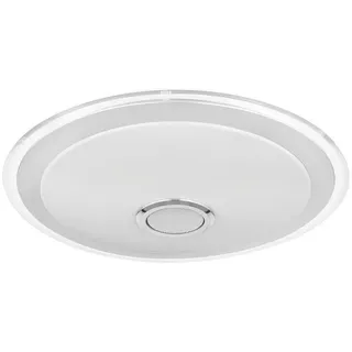 Globo Led-Deckenleuchte , Weiß, Chromfarben, Klar, Opal, Silberfarben , Metall, Kunststoff , 294 mm , 10.5 cm , Farbwechsler, Sternenhimmel, Stufenschalter, Farben fixierbar, Bluetooth-Lautsprecher, Smartphone-Steuerung, Lautsprecher, Farbtemperaturwechsler , Lampen & Leuchten, LED Beleuchtung, LED-Deckenleuchten
