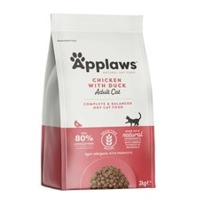 2kg Adult Applaws Hrană uscată pisici -Pui și rață