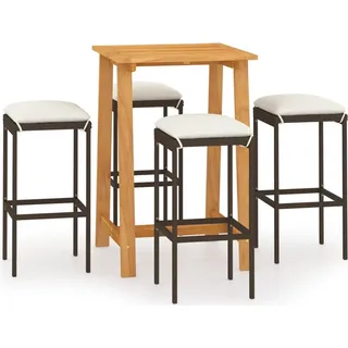 vidaXL 5-tlg. Gartenbar-Set mit Kissen Braun - Braun