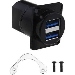Create idea USB 3.0 Buchse auf Buchse Kupplungsbuchse Dual USB 3.0-Panel-Anschluss Panel Mount Pass Through Adapter Übertragungsgeschwindigkeit 5,0 Gbps