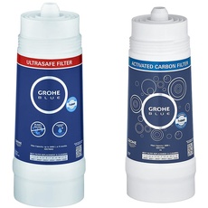 GROHE Blue - UltraSafe Filter (3000 L Kapazität, filtert Bakterien und Mikroplastik, reduziert störende Stoffe), 40575002 & Blue - Aktivkohlefilter