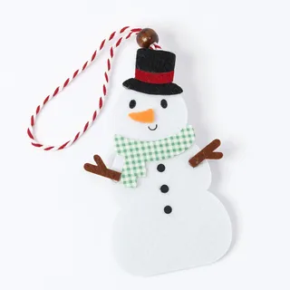 Mopec NA4955 Schneemann-Anhänger aus Filz, Mehrfarbig, 6,7 x 10,7 x 0,3 cm, 12 Stück