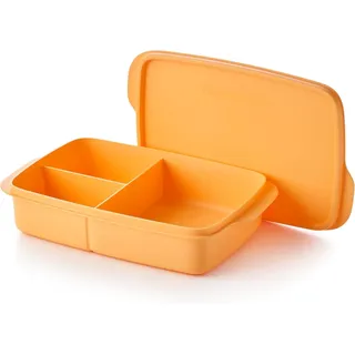 Tupperware to Go Lunchbox Clevere Pause 1000ml mit Trennwand Eco+ Schule Brotdose mit Abteilung orange XL 1000ml