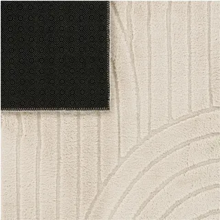 TT Home Hochflorteppich 160 x 220 cm Creme
