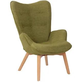 CLP Sessel Stoff grün , Textil , 71x100x77 cm , Wohnzimmer, Sessel, Ohrensessel