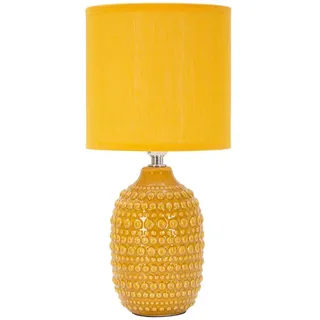 Tischleuchte , Gelb , Metall, Textil, Keramik , 15x30.5x15 cm , Lampen & Leuchten, Innenbeleuchtung, Tischlampen, Tischlampen