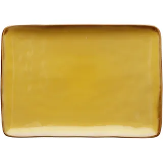 Rose & Tulipani – Rechteckiges Tablett Ocker, 2 Stück – Hausmöbel, Küche – Linie Konzert der Farben – Geschenkidee – Steineware – Ø 27; 19 cm