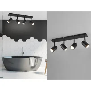 Trio Bad Deckenstrahler ANGELO 4-flammig Schwarz - Schwarz
