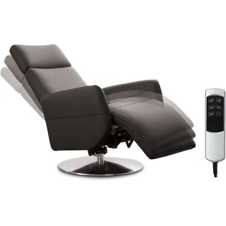 Cavadore TV-Sessel Cobra mit 2 E-Motoren / Elektrischer Fernsehsessel mit Fernbedienung / Relaxfunktion, Liegefunktion / Ergonomie L / Belastbar bis 130 kg / 71 x 112 x 82 / Echtleder Mokka
