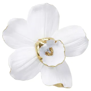 Kare Design Wandobjekt Orchid, Weiß, 25x24x7 cm, Wandschmuck, Deko Objekt, Wohnaccessoire, Dekoration, Blüten Motiv, handgefertigt, Wohnzimmer
