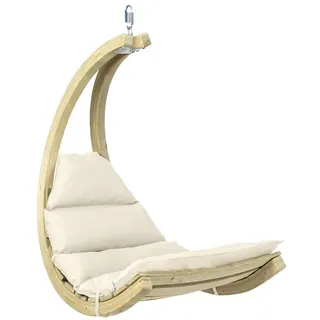 AMAZONAS Swing Chair Creme stylischer Schwebesessel mit extra Dicker Matratze aus FSC Fichtenholz bis 120 kg