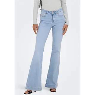 Bootcut-Jeans ONLY "ONLBLUSH MD RETRO FLARED DNM DIA322 NOOS", Damen, Gr. XL, Länge 32, light blau denim, Denim/Jeans, Obermaterial: 92% Baumwolle, 6% Elastomultiester, 2% Elasthan, unifarben, lang, Jeans Bootcut-Jeans, im Retro-Fit Style
