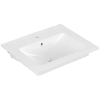 Villeroy & Boch Venticello Waschbecken, 1 Hahnloch, mit Überlauf, Unterseite geschliffen, 600x500mm, 4124G601, Farbe: Weiß