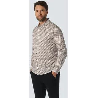 Langarmhemd NO EXCESS, Herren, Gr. XXL, N-Gr, lila (aubergine), Web, Obermaterial: 97% Baumwolle, 3% Elasthan, gemustert, regular fit taillenbedeckt, ohne Ausschnitt, Manschette, Hemden Langarmhemd, mit Muster