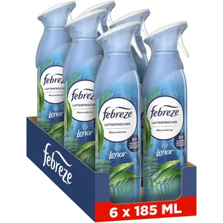 Febreze Lufterfrischer Spray Meeresfrische 6x185 ml, 2-in-1 Geruchsbekämpfung und Frische