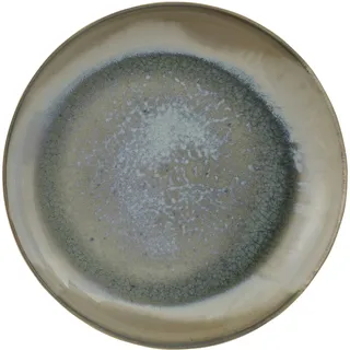 Bloomingville Terrain Teller aus Stoneware, bunt – Ø 35 cm, Höhe 4,5 cm, handgefertigt, spülmaschinenfest – 82044441
