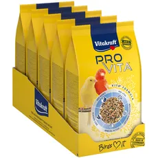 Vitakraft Pro Vita, Futter für Kanarienvögel, ernährungsphysiologisch abgestimmt, mit Vitaminen und Mineralstoffen, ohne Zuckerzusatz (5x 800g)