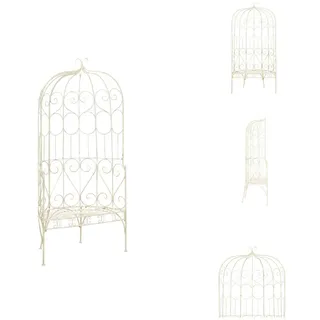 vidaXL Gartenbank 95 cm Eisen Antik Weiß - Gartenbänke - Weiß