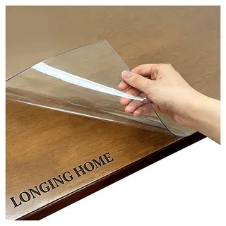 Longing Home Glasklare PVC Tischdecke 2mm 100 x 170 cm | Transparente Tischfolie hitzebeständig, geruchsfrei & kratzfest, wasserdicht & abwaschbar für Esstisch, Wohnzimmer & Outdoor