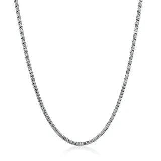 Silberkette KUZZOI "Halskette Männer Zopf Schlangenkette 4mm Oxidiert 925 Silber" Gr. 50, silber, Halsketten, Herren, 50, ohne Stein, Silber 925 (Sterlingsilber), Silberkette