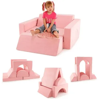 Modulares Kindersofa HV10429PI, 105,5 x 101 x 48 cm, rosa - N